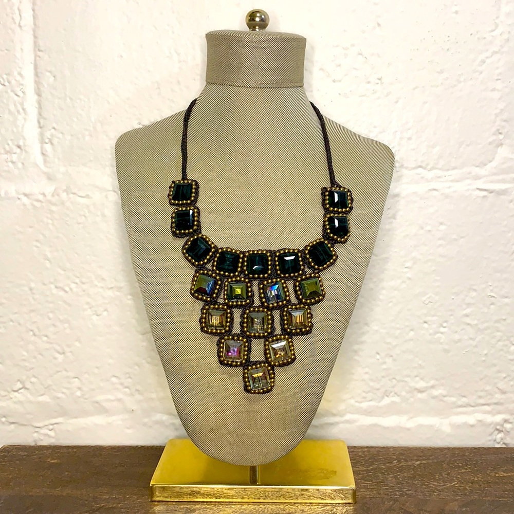 Anthropologie Black and Gold Statement Necklace